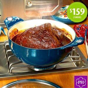 Blue Cast Iron Dutch Oven